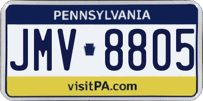 PA license plate JMV8805