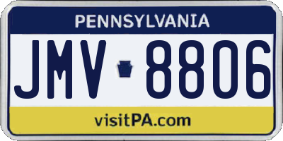 PA license plate JMV8806