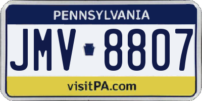PA license plate JMV8807