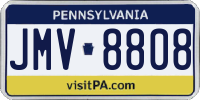 PA license plate JMV8808