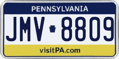 PA license plate JMV8809