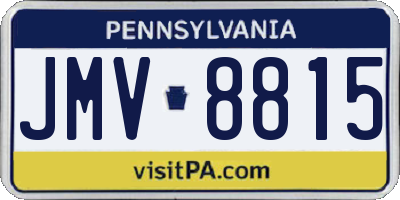 PA license plate JMV8815