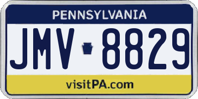 PA license plate JMV8829