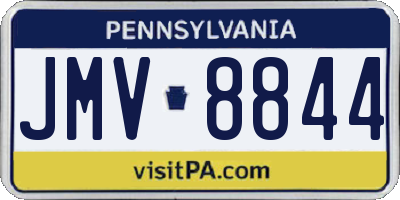 PA license plate JMV8844