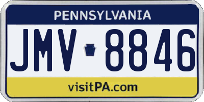 PA license plate JMV8846