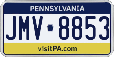 PA license plate JMV8853