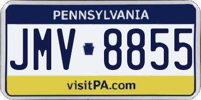 PA license plate JMV8855