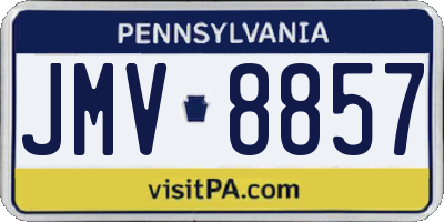 PA license plate JMV8857
