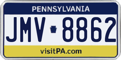 PA license plate JMV8862