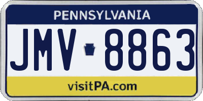 PA license plate JMV8863