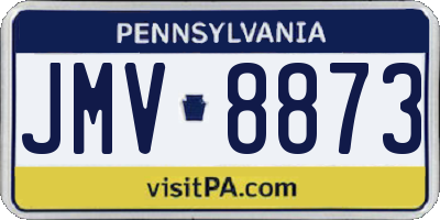 PA license plate JMV8873