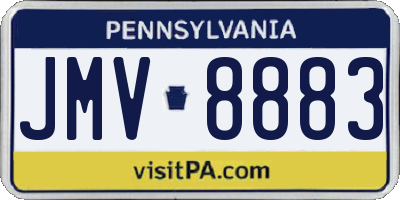 PA license plate JMV8883