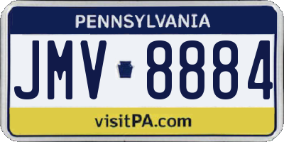 PA license plate JMV8884
