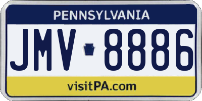 PA license plate JMV8886
