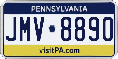 PA license plate JMV8890