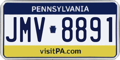 PA license plate JMV8891