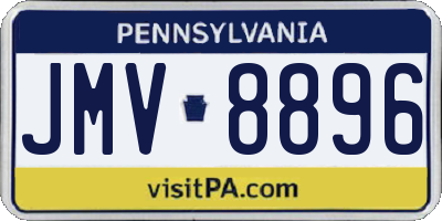 PA license plate JMV8896