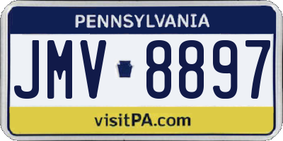 PA license plate JMV8897