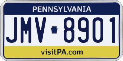 PA license plate JMV8901