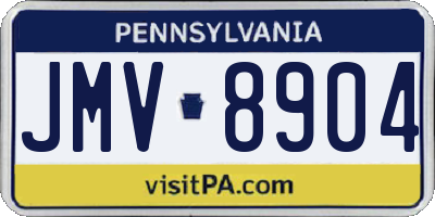 PA license plate JMV8904