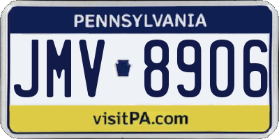 PA license plate JMV8906