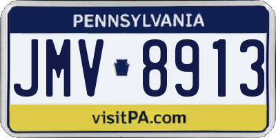 PA license plate JMV8913