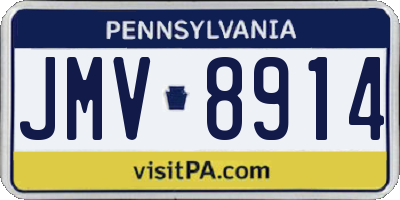 PA license plate JMV8914