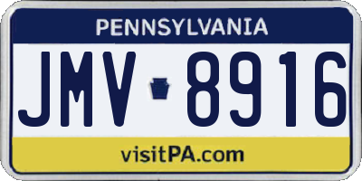 PA license plate JMV8916