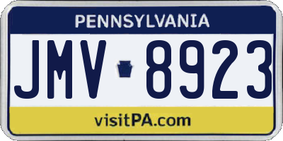 PA license plate JMV8923