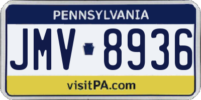 PA license plate JMV8936