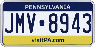 PA license plate JMV8943
