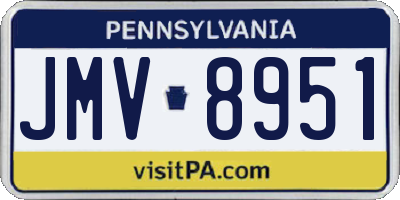 PA license plate JMV8951