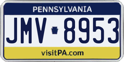 PA license plate JMV8953