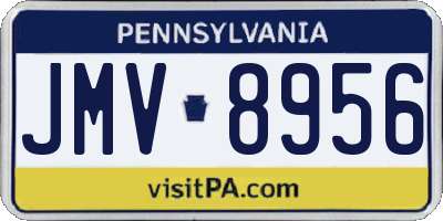 PA license plate JMV8956