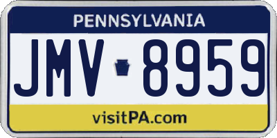 PA license plate JMV8959