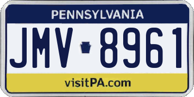 PA license plate JMV8961