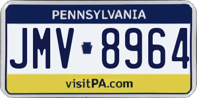 PA license plate JMV8964