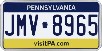 PA license plate JMV8965