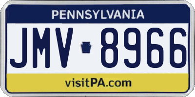 PA license plate JMV8966