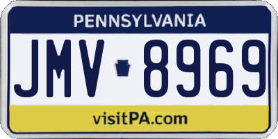 PA license plate JMV8969