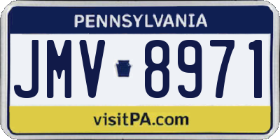 PA license plate JMV8971