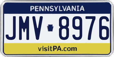 PA license plate JMV8976