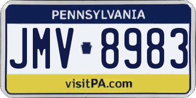 PA license plate JMV8983