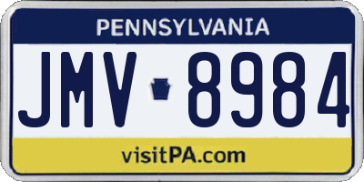 PA license plate JMV8984