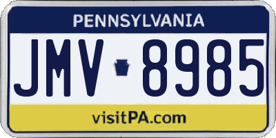 PA license plate JMV8985