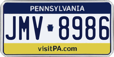 PA license plate JMV8986