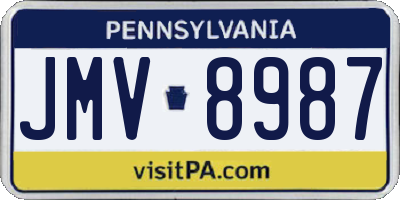 PA license plate JMV8987