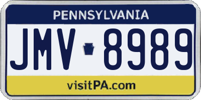 PA license plate JMV8989