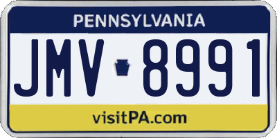PA license plate JMV8991
