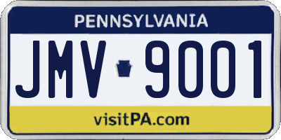 PA license plate JMV9001